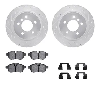 R1 Concepts WGSH1-31101 eLINE Rotor - Drilled & Slotted - Silver W/ Performance Pads